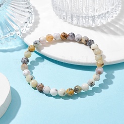 Natural African Opal Round Beaded Stretch Bracelets&nbsp;BJEW-JB09917-01