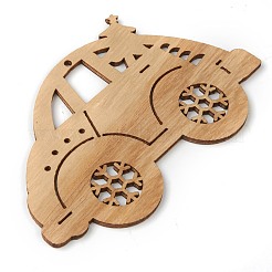 クリスマステーマ天然木ビッグペンダント  車  レッド  68x109x3mm  穴：3mm&nbsp;WOOD-B001-07