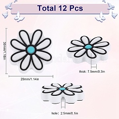 12 個のシリコン焦点ビーズ  DIYの看護ネックレス用  ホワイト  30x29x7.5mm  穴：2.5mm  12個/箱&nbsp;SIL-SC0001-91