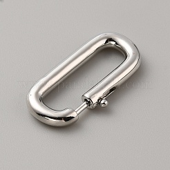 真鍮のロッククライミングカラビナ  キーDクラスプ  プラチナ  23x12x2.6mm  内径：17.5x5.7mm&nbsp;FIND-WH0152-341