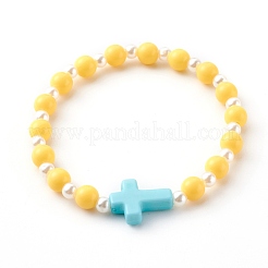 Opaque Acrylic Stretch Beaded Bracelets for Kids&nbsp;BJEW-JB06230