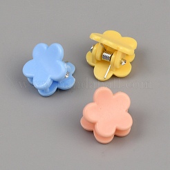子供のヘアアクセサリー  gppsプラスチッククローヘアクリップ  花  12x13x12.5mm&nbsp;PHAR-WH0009-23A