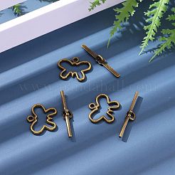 チベット風合金マンテル  蝶  鉛フリー及びカドミウムフリー  アンティークブロンズ  17x20mm  穴：2mm&nbsp;MLF5111Y-NF