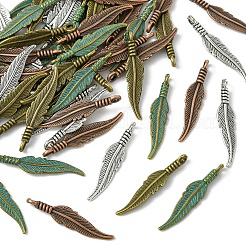 60Pcs 4 Colors Tibetan Style Alloy Pendants&nbsp;TIBEP-FS0001-18