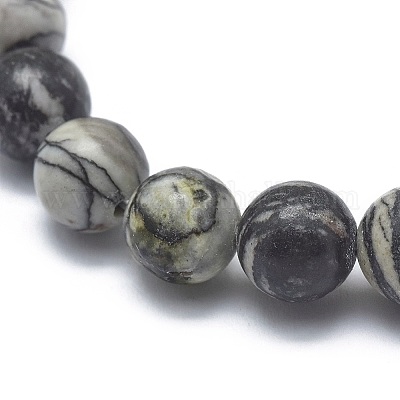 Natural Netstone Bead Stretch Bracelets&nbsp;BJEW-K212-A-021-1