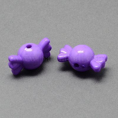 ソリッドカラーアクリルビーズ  キャンディ  青紫色  12x21x12mm  穴：2mm  約389個/500g&nbsp;SACR-R808-02-1
