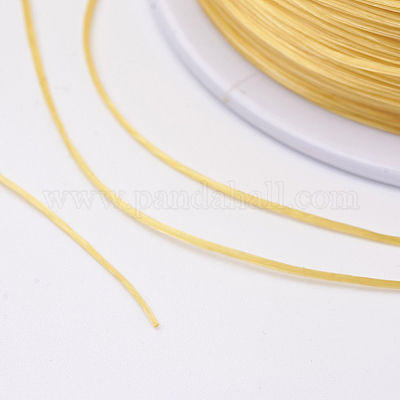 フラット弾性クリスタルストリング  弾性ビーズ糸  ストレッチブレスレット作り用  ゴールデンロッド  0.7mm  約546.8ヤード（500m）/ロール&nbsp;EW-F006-31-1