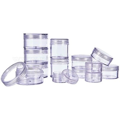 プラスチックビーズ収納ケース  コラム  透明  20個/セット&nbsp;CON-PH0001-18-1