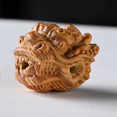ウッドビーズ  ドラゴン  ペルー  22x18x18mm  穴：2mm&nbsp;LS-WOOD-WH0131-81A-1-1
