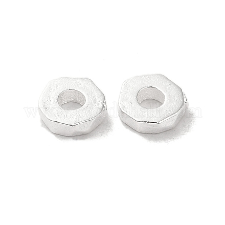 真鍮ビーズ  カドミウムフリー＆鉛フリー  ラウンド  銀  6x2mm  穴：2.5mm&nbsp;FIND-Z039-12A-S-1