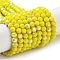 Opaque Glass Beads Strands, Faceted(32 Facets), Round, Yellow, 4mm, Hole: 0.8mm, about 87~93pcs/strand, 32~33cm