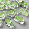 Transparent Enamel Acrylic Beads, Pineapple, Yellow Green, 25x15x9mm, Hole: 3.5mm