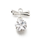 Brass Cubic Zirconia Charms&nbsp;KK-K378-49S-1