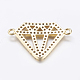 Brass Micro Pave Cubic Zirconia Links&nbsp;ZIRC-L071-08G-2