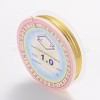 銅製ワイヤー  長持ちメッキ  ゴールド  18ゲージ  1mm  約8.2フィート（2.5m）/ロール&nbsp;CWIR-CW1mm-07