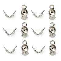 変色しにくい304ステンレススチールボールチープ  カロット終了  クラムシェルノットカバー  ステンレス鋼色  6x3mm  穴：1mm&nbsp;STAS-G127-06P