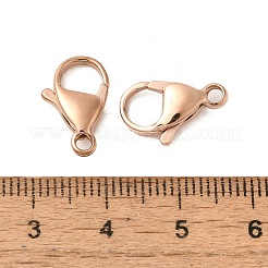 イオンプレーティング（IP）304ステンレススチールカニカン  オウムトリガークラスプ  ローズゴールド  13x8x4mm  穴：1.5mm&nbsp;STAS-AB13-RG