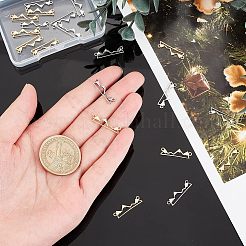 20色201ステンレススチールリンクコネクター2個  大衆  ゴールデン·ステンレス鋼色  6x21x1mm  穴：1.2mm  10個/カラー&nbsp;STAS-UN0031-19