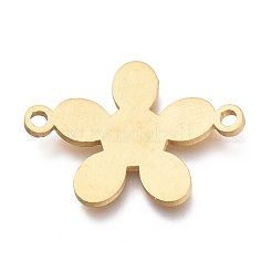 304ステンレススチールリンクコネクターアクセサリー  花  ゴールドカラー  14.5x20x1mm  穴：1.5mm&nbsp;STAS-O128-11G