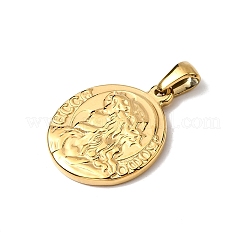 304ステンレスペンダント  イオンプレーティング（ip）  人間味のあるフラットラウンド  18KGP本金メッキ  20x25x2.5mm  穴：5x3mm&nbsp;STAS-B094-01E-G