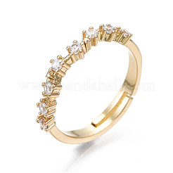 Exquisite Cubic Zirconia Flower Adjustable Ring&nbsp;RJEW-N035-059-NF