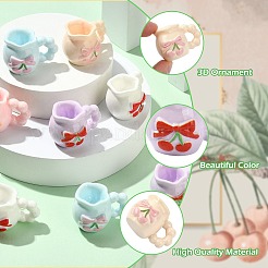 桜柄の樹脂製花瓶 30色 5個  ドールハウス用家具  ホームオフィスの卓上ディスプレイの装飾用  ミックスカラー  23x32.5x22mm  6個/カラー&nbsp;AJEW-CJ0001-77