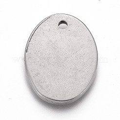 変色しない304ステンレススチールチャーム  王冠とオーバル  ステンレス鋼色  14.5x11x1.5mm  穴：1.4mm&nbsp;STAS-H117-14P