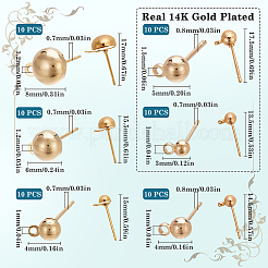 60Pcs 6 Styles Brass Stud Earring Post&nbsp;KK-SC0005-13