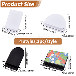 4セット4スタイルのアクリル名刺ホルダー  ミックスカラー  100x90x125mm  1セット/スタイル&nbsp;AJEW-DC0001-99
