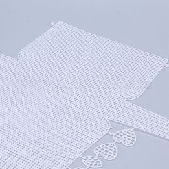 プラスチックメッシュキャンバスシート  刺繍用  アクリル毛糸クラフト  ニットとかぎ針編みのプロジェクト  花と心と葉  ホワイト  42.2x46.3x0.15cm  穴：2x2mm  葉：29.5x20x1.2mm  ハート：32x33x1.2mm  花：51x52x1.2mmと43x44x1.2mm&nbsp;DIY-M007-02