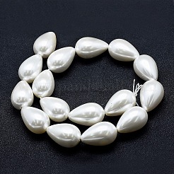 Electroplate Shell Pearl Beads Strands&nbsp;BSHE-G010-16x25mm-01