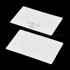 笑顔の紙製イヤリングネックレスディスプレイカード  長方形  ホワイト  4.5x7x0.05cm&nbsp;FIND-T072-01B-03