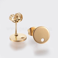 Ion Plating(IP) 304 Stainless Steel Stud Earring Findings&nbsp;STAS-K184-01-02G