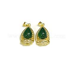 Brass Micro Pave Cubic Zirconia Pendants&nbsp;KK-G386-04MG