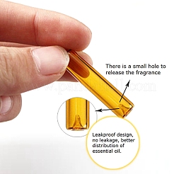 手作りランプワークペンダント  金合金ビーズキャップペンダントベイル付き  香水瓶  ブルー  40x8mm  穴：1.8mm&nbsp;GLAA-H017-02A