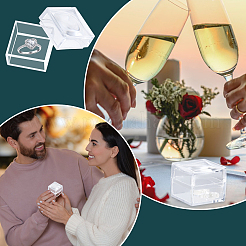 20Pcs Transparent Plastic Ring Viewer Magnifier Boxes&nbsp;CON-CA0001-024