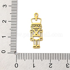 ステンレスペンダント201個  レーザー切断  くるみ割り人形の兵士のチャーム  ゴールドカラー  22.5x7.5x1mm  穴：1.5mm&nbsp;STAS-Q015-05G
