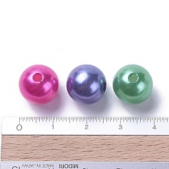 パール調アクリルビーズ  染め  ラウンド  ミックスカラー  12x11.5mm  穴：2.7mm  約480~530個/ポンド&nbsp;PL612
