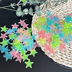 光るABSプラスチックスターウォールステッカー100枚  壁の装飾  ミックスカラー  28x29.5x1mm  100個/セット&nbsp;AJEW-WH20059-43B