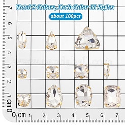 2 Bags 2 Colors Glass Sew on Rhinestones&nbsp;GACR-PH0008-04