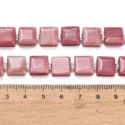 天然石ロードナイトビーズ連売り  正方形  シードビーズで  10.5x10.5x5.5mm  穴：0.8mm  約32~33個/連  15.35~15.75''（39~40センチメートル）&nbsp;GG-F802-B10-01