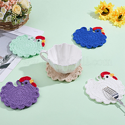 5Pcs 5 Colors Polyester Coasters&nbsp;AJEW-WR0003-86B