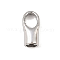 変色しにくい304ステンレススチールコードエンド  エンドキャップ  ステンレス鋼色  18x9x7mm  穴：6x9mm  内径：5mm&nbsp;STAS-N034-16