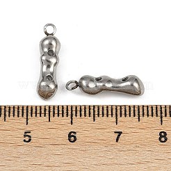 304ステンレスペンダント  バーチャーム  変色防止  ステンレス鋼色  17.5x5x4.5mm  穴：1.6mm&nbsp;STAS-F317-08P