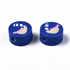 手作り樹脂粘土ビーズ連売り  フラットラウンド  ミックスカラー  9.5x5mm  穴：1.6mm  約40個/連  14.57インチ〜14.76インチ（37cm〜37.5cm）&nbsp;CLAY-T020-04