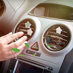 スタージェムストーンカーエアベントクリップ5個。  かわいい自動車内装トリム  磁気フェロマンガン鉄とプラスチック製クリップ付き  38mm&nbsp;AJEW-PH00496-01