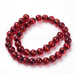 Handmade Silver Foil Lampwork Beads Strands&nbsp;FOIL-L016-C03