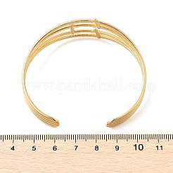 女性用304ステンレススチールカフバングル  18KGP本金メッキ  内径：2-1/4インチ（5.7cm）&nbsp;BJEW-B120-01G-02