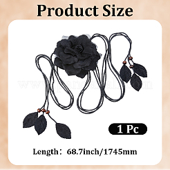 Polyester Flower Knot Tie Waist Belts&nbsp;AJEW-GF0014-10B