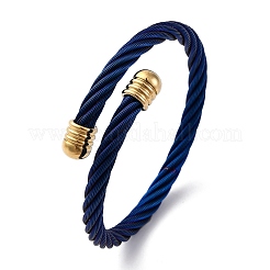 304 Stainless Steel Torque Bangles for Women Men&nbsp;BJEW-G584-18G-03